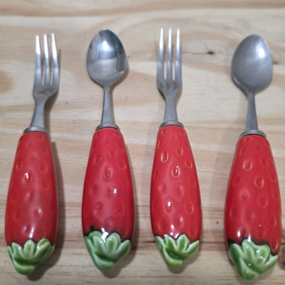 Stainless Steel Japan Ceramic Strawberry Dip Spreader Spoon Small